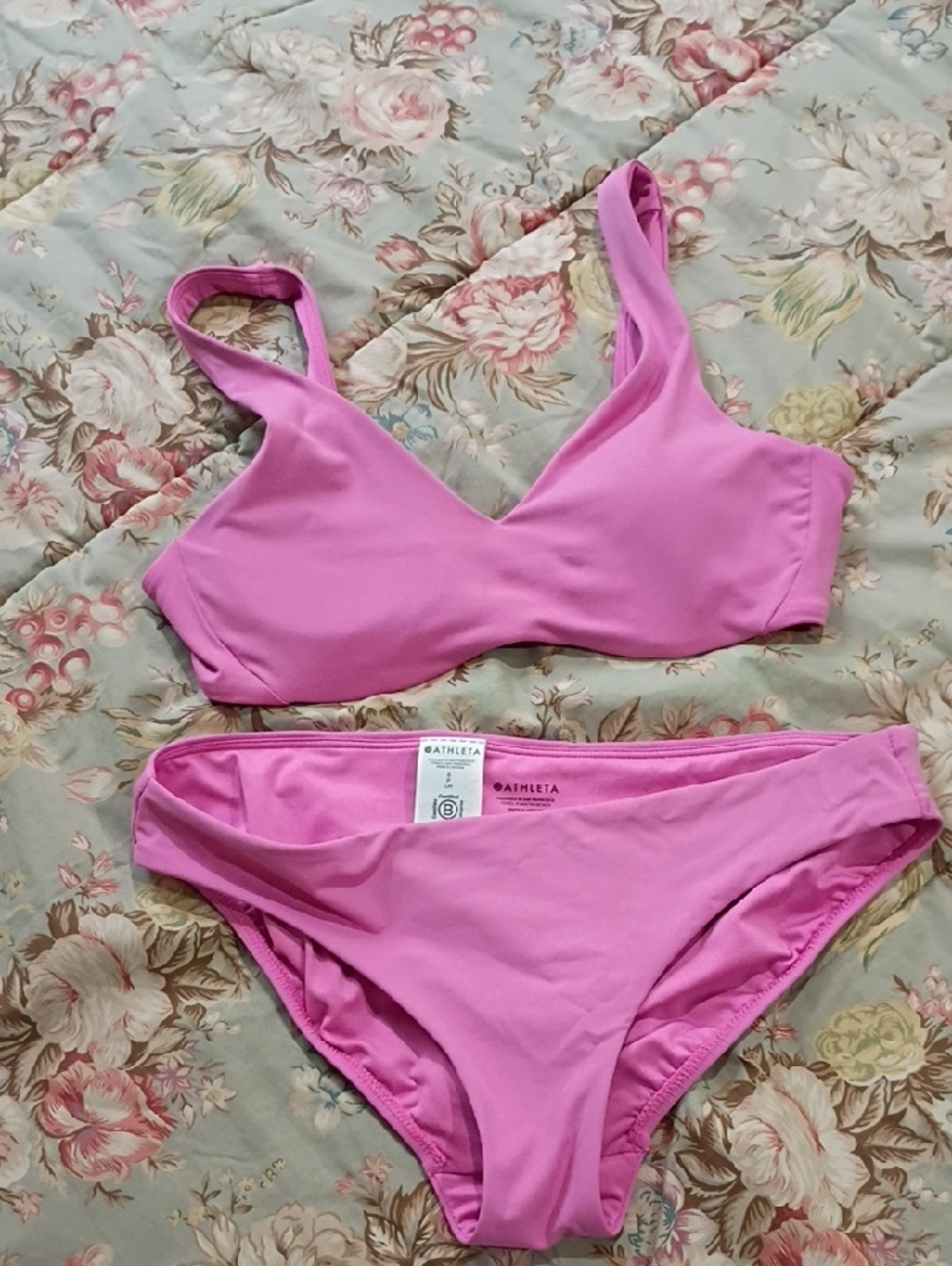 Athleta Bright Pink Two-Piece Bikini Set
